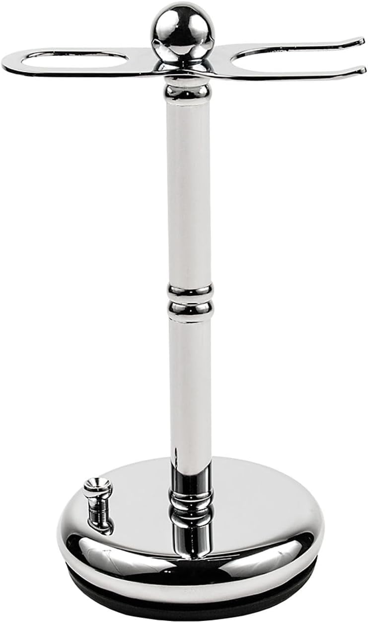 Parker Safety Razor Deluxe Chrome Straight Razor And Shave Brush Stand From