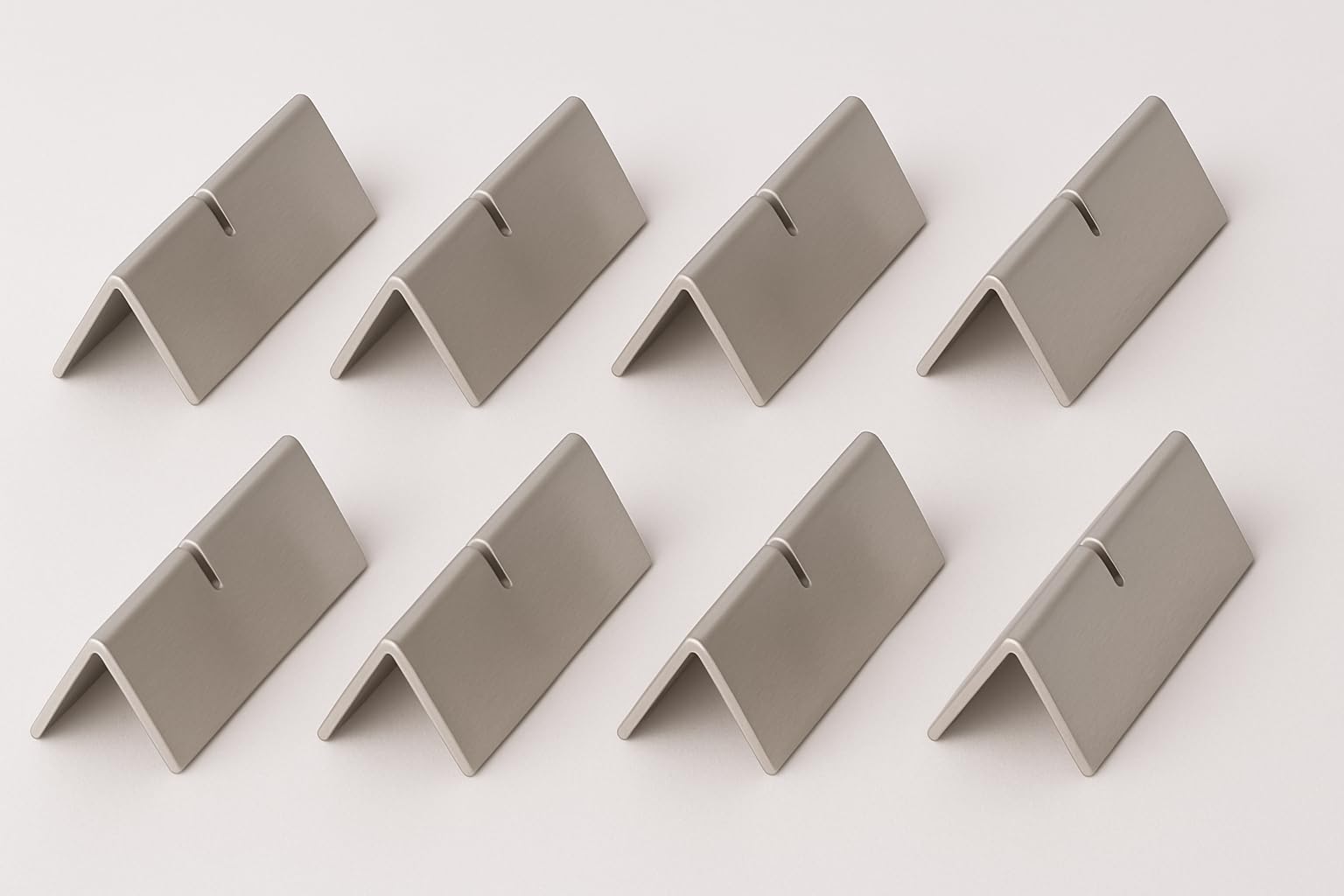 Set poggiaposate trinagolare da tavolo acciaio INOX, porta 3 posate inossidabile, Design Elegante, Idea Regalo per Mise En Place di lusso per ristorante forchetta, coltello e cucchiaio (Inox, 8)