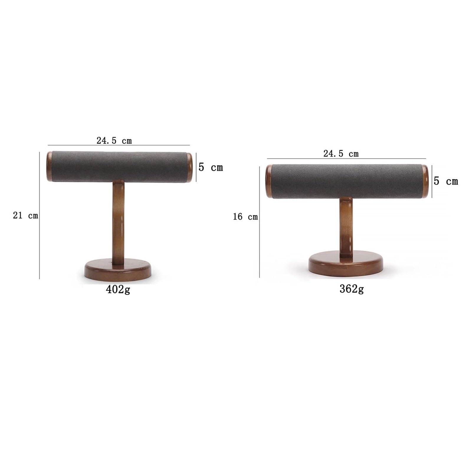 Estética T-Bar Pulsera Soporte Base Madera Microfibra Top