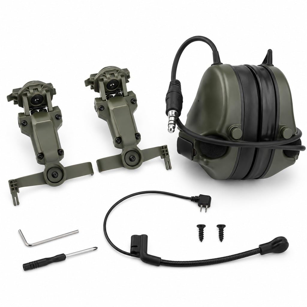 C5 Tactical Pro Helm Headset – aktive Geräuschunterdrückung, umweltfreundliches Gehör, Schienenmontage-Kit