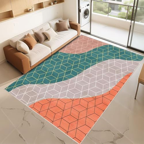 Tapis antidérapant gris vert 180x250cm sécurisé pour grand salon