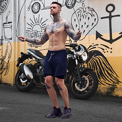 Image of OEBLD Mens Athletic Shorts 2-in-1 Gym Workout Running 7'' Shorts with Towel Loop