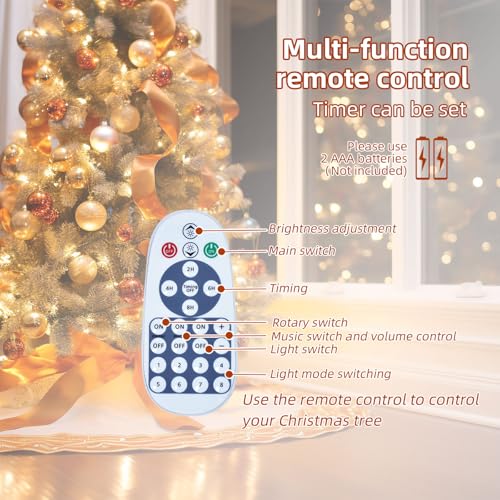 Hoyechi HYC713 𝐌𝐮𝐬𝐢𝐜𝐚𝐥 Rotating Christmas Tree Stand, Anti-Tilt Noiseless, Up To 9Ft 120 Lb Artificial Christmas Tree thumb #4