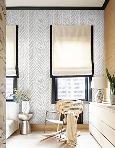 Guvana 394" Ｘ17.7 Stripe Wallpaper Brown And White Contact Paper Line Peel And Stick Wallpaper Self Adhesive Wallpaper Modern Removable Contact Paper Decoration Diy Wall Paper For Bedroom Cabinets #TOP5