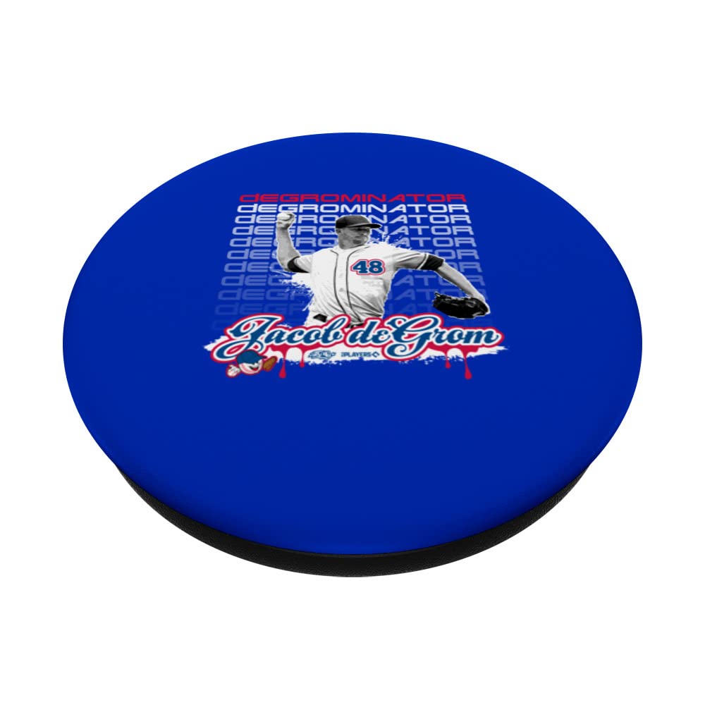 Jacob deGrom Texas Baseball Sket One x MLB Players PopSockets Swappable PopGrip, Black - Image 2