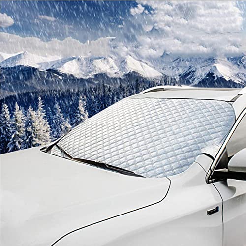 Car Windshield Cover Heavy Duty Ultra Thick Protective Windscreen Cover - Snow Ice Frost Sun UV Dust Water Resistentin all Weather (147x100)