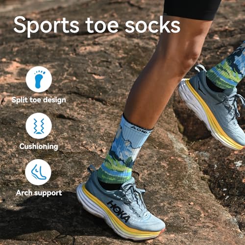 Image of AONIJIE Toe Socks for Men and Women Athletic Hiking Coolmax Socks with toes - Soft Comfortable and Moisture Wicking