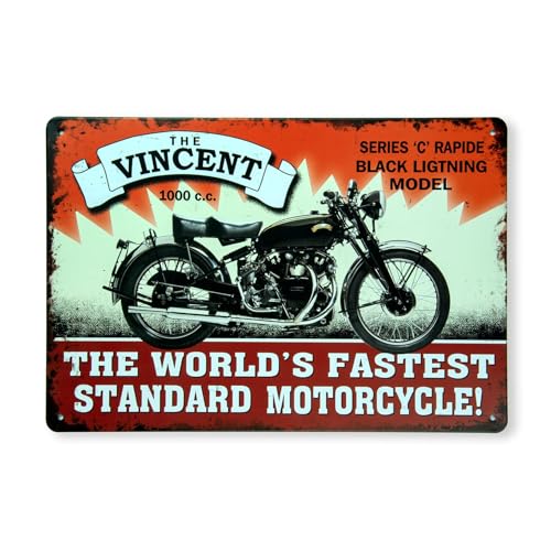 Image of Eazywagon Decorative Retro Metal Signs Wall Plate - 12x8 Inch (The Vincet) | Weatherproof Vintage Metal Sign Plate for Cafe, Home, Bar, Garage | Decorative Wall Hanging Sign Board