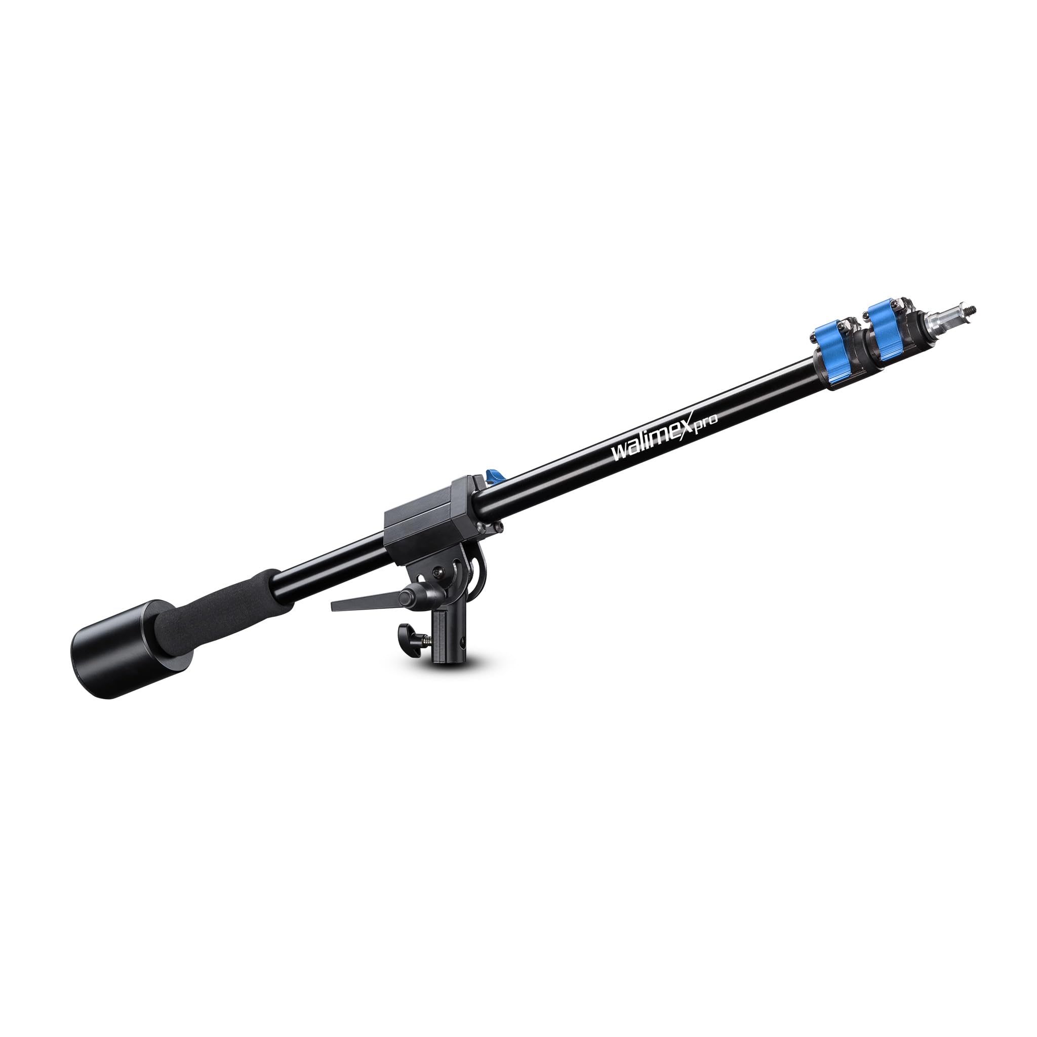 Boom (counterweight 70-183 cm, boom, extension arm, swivel head, aluminum boom with 3 sections, height and length adjustable, 2 to 5 kg load capacity), black