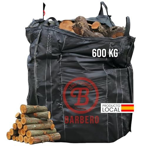 Leña Encina Big Bag 600kg Madera Dura Natural Alta Densidad Calor Intenso Combustión Lenta Ideal Chimenea Estufa Caldera Restaurantes Casas Rurales Bajo Humedad Entrega Volumen Fuego Constante