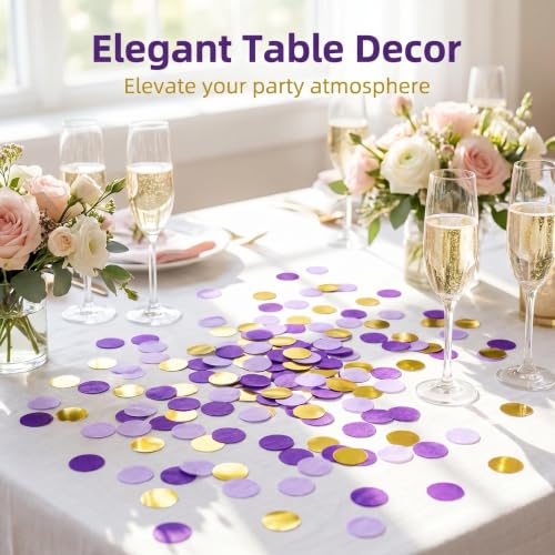 Image of Purple Gold Confetti /Purple Gold Party Table Decorations /Eid Mubarak /Purple Birthday Decorations /NYU Graduation Party Decorations 2026 (Pack of 3)
