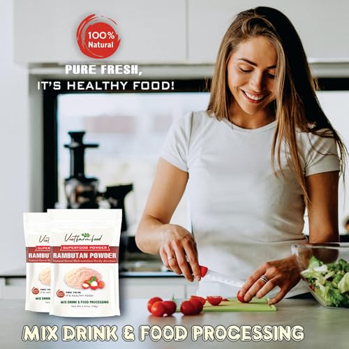 RAMBUTAN POWDER 2.47 oz (70g) VIETFARMFOOD: Pure freeze-dried fruit powder, made from real fruit with no added sugar - Perfect for daily nutrition to keep your body full of vitality.