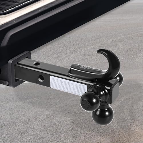 Image of MaxxHaul Triple Ball Mount Hitch with Tow Hook, Fits 2 inch Receiver - 1-7 /8 inch, 2 inch, 2-5 /16 inch Welded Hitch Balls, Class III /IV, 10,000 lb GTW, Heavy-Duty Powder-Coated Steel - 50231