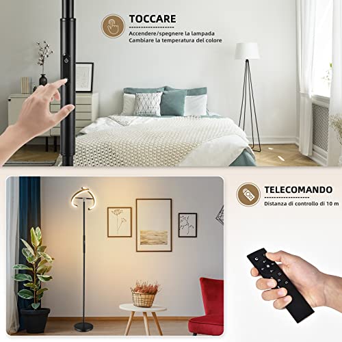 COSTWAY Lampada da Terra LED con 5 Modalità