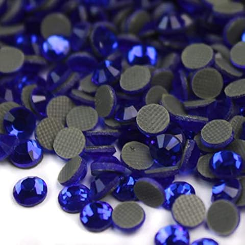 Little Snow Direct® - DMC Hot-fix Iron On Premium Glass Cut Flat Back Crystal Rhinestones Diamante Gems (Royal Blue, 2mm ss6, 1000pcs) Cover