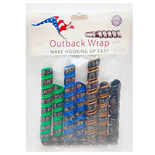 Outback Wrap-Hose Markers Hydraulic Hose Management Protector and Tagging Wraps for Farming and Agriculture Equipment, Tractors, Harvesters, Planters and Sprayers 4-Pair (Remotes 1-4) 18mm