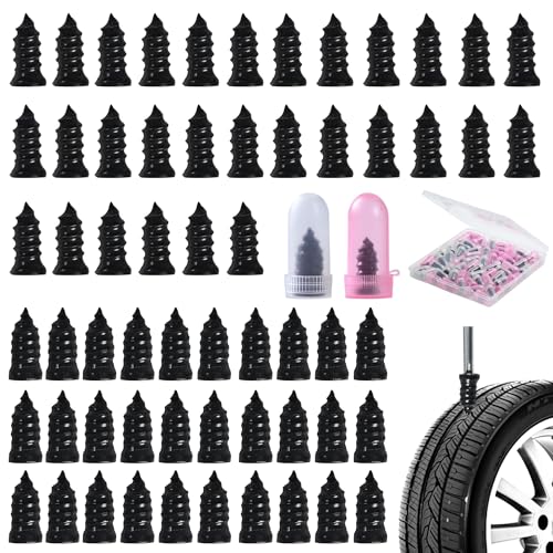 60 Pcs Tire Repair Screws, Tire Repair Rubber Nail, Screw in Tire Plugs,Quick Tool Tire Plugs,...