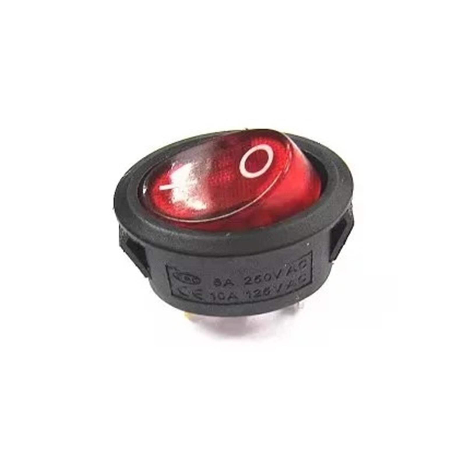 IDGTTLDF 1pcs 6A/250V kettle Power supply rocker Round boat oval switch Red LED 3Pin On-Off