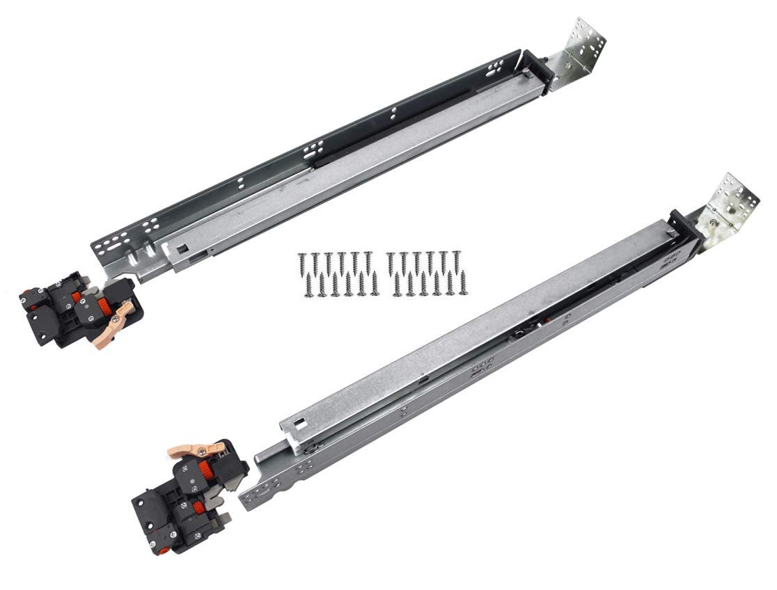 ProBox 600 Series, Full Extension Undermount Drawer Slide, Self-Soft Closing for Frame and Frameless Cabinet of 1/2" and 5/8” Drawer Thickness. Weight Rating 100 lbs./Pair. (1, 21" Long)