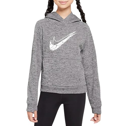 Nike Multi Stain Repel Big Kids' Therma-FIT Hoodie (HF4414-010, Black/Light Smoke Grey/Heather/White)
