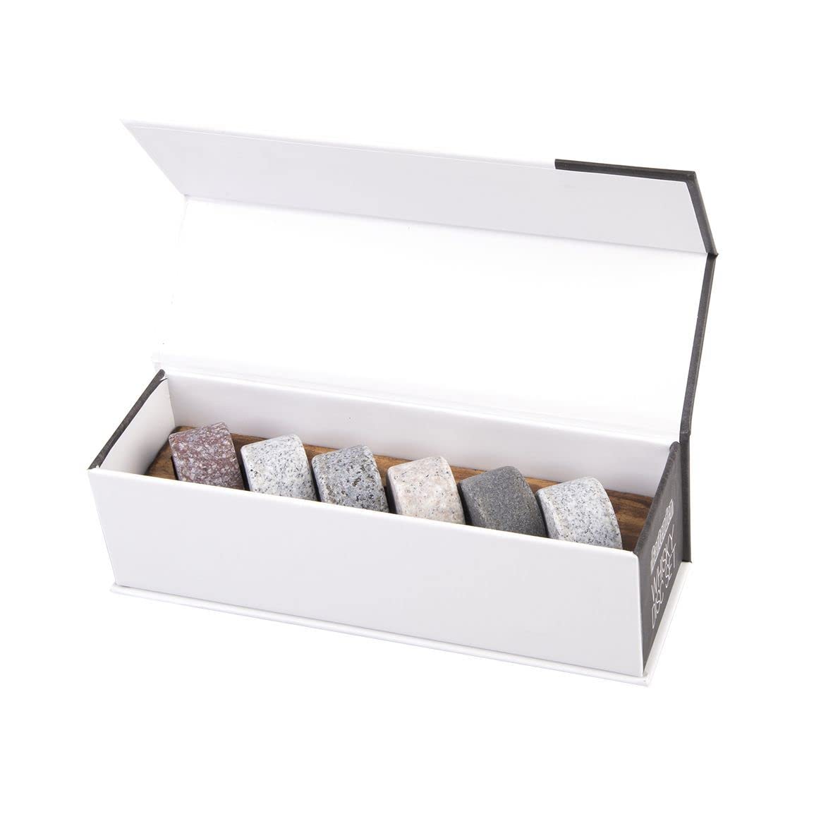 BARTENDER Set 6 dischi da whisky con base in legno