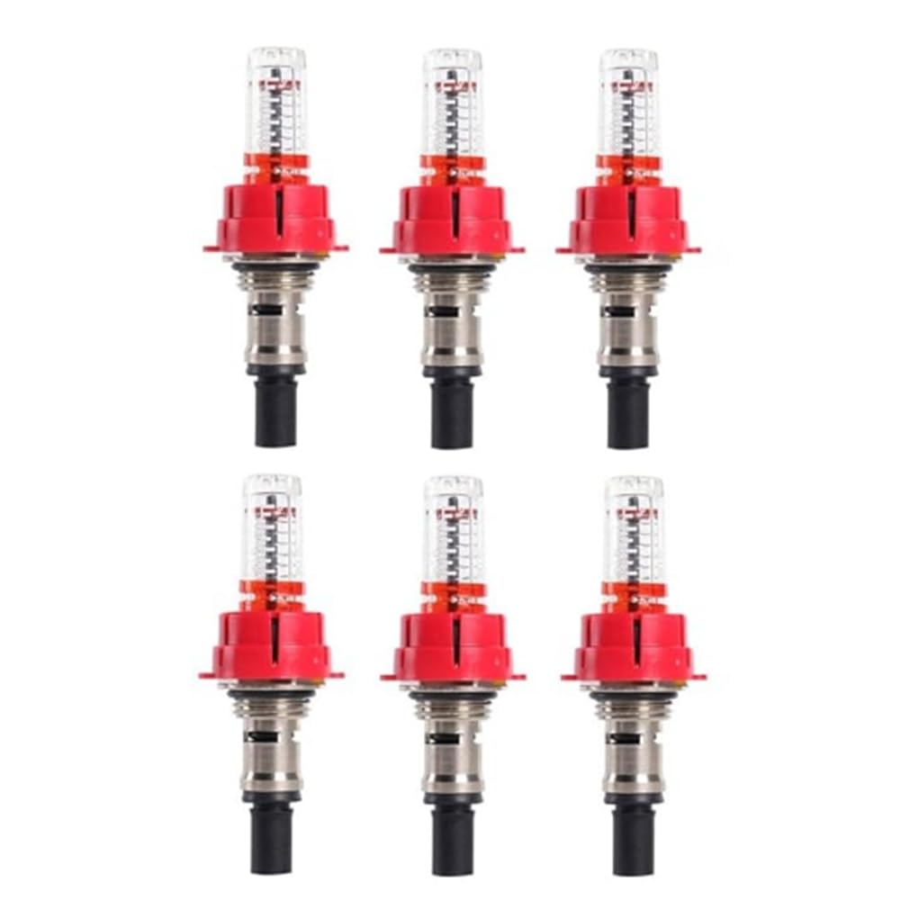 6 Pcs Débitmètre de Collecteur de Chauffage par le Sol, Régulateur de Surveillance de Débit Visuel pour Systèmes de Chauffage par le Sol (1/2)
