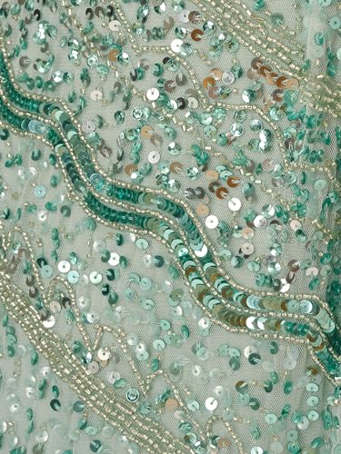 Image of Adrianna Papell Womens Beaded Mesh DressSpecial Occasion Dress