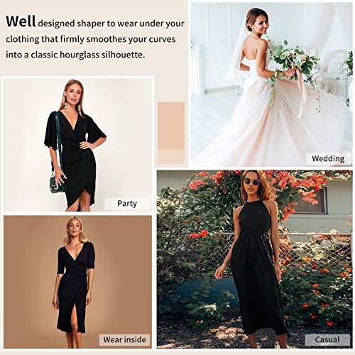 Brabic Women's Dress Full Slip Shapewear Bodysuit Lingerie Body Shaper With Built-In Bra Tops Smooth Back (Black, Xx-Large) #TOP3