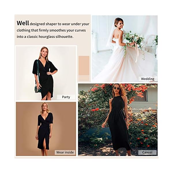 BRABIC-Womens-Dress-Full-Slip-Shapewear-Bodysuit-Lingerie-Body-Shaper-with-Built-in-Bra-Tops-Smooth-Back BRABIC Women's Dress Full Slip Shapewear Bodysuit Lingerie Body Shaper with Built-in Bra Tops Smooth Back (Black, X-Large)