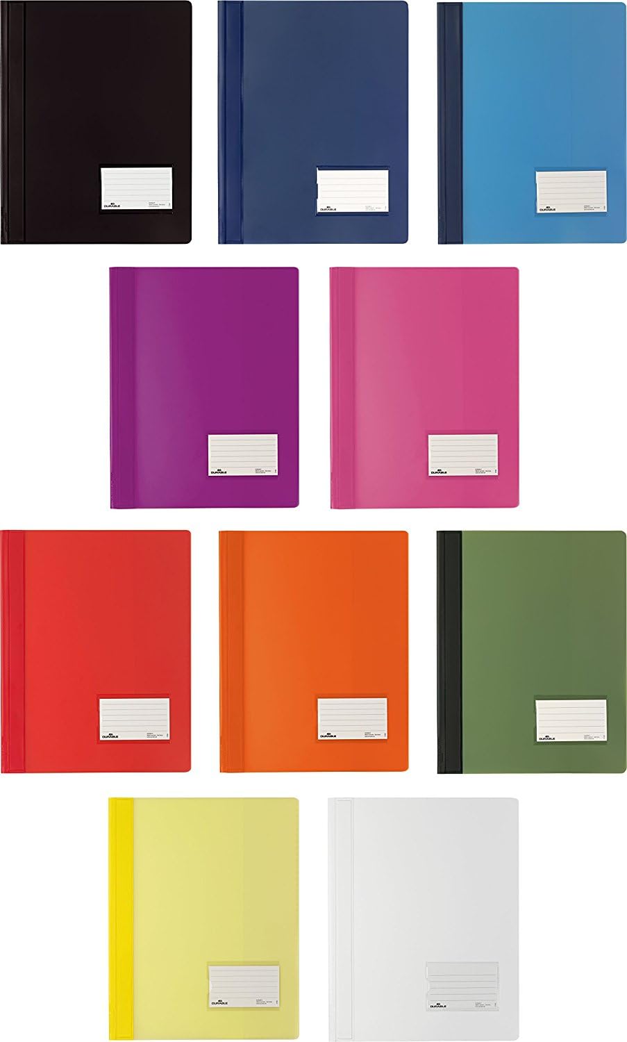 5er Sparpack DURABLE Hunke & Jochheim Schnellhefter DURALUX®, transluzente Folie, für A4 Überbreit, 280x332mm (Sortiert, 10 Stück)