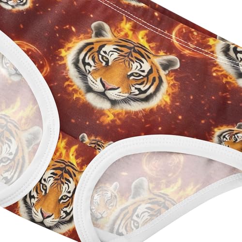 Tiger Vivid Orange Black Stripes Panties Little Girl Toddler Girls Underwear Cotton Fancy Briefs Underpants 2t4