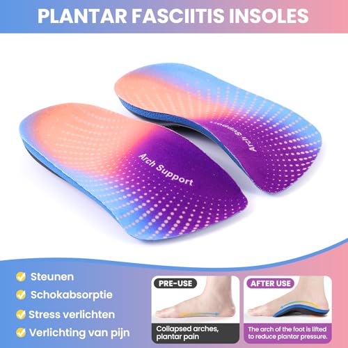 Plantillas ortopédicas 3/4 para fascitis plantar multicolor miniatura 6
