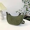 Halbmond Tasche Damen Cord Crossbody Bag Half Moonbag Cordtaschen Halbmond Umhängetasche Cross Handtasche Schultertasche Halbmond Moon Bag mit Verstellbarem Gurt Halfmoon Bag Olivgrün für Damen #2