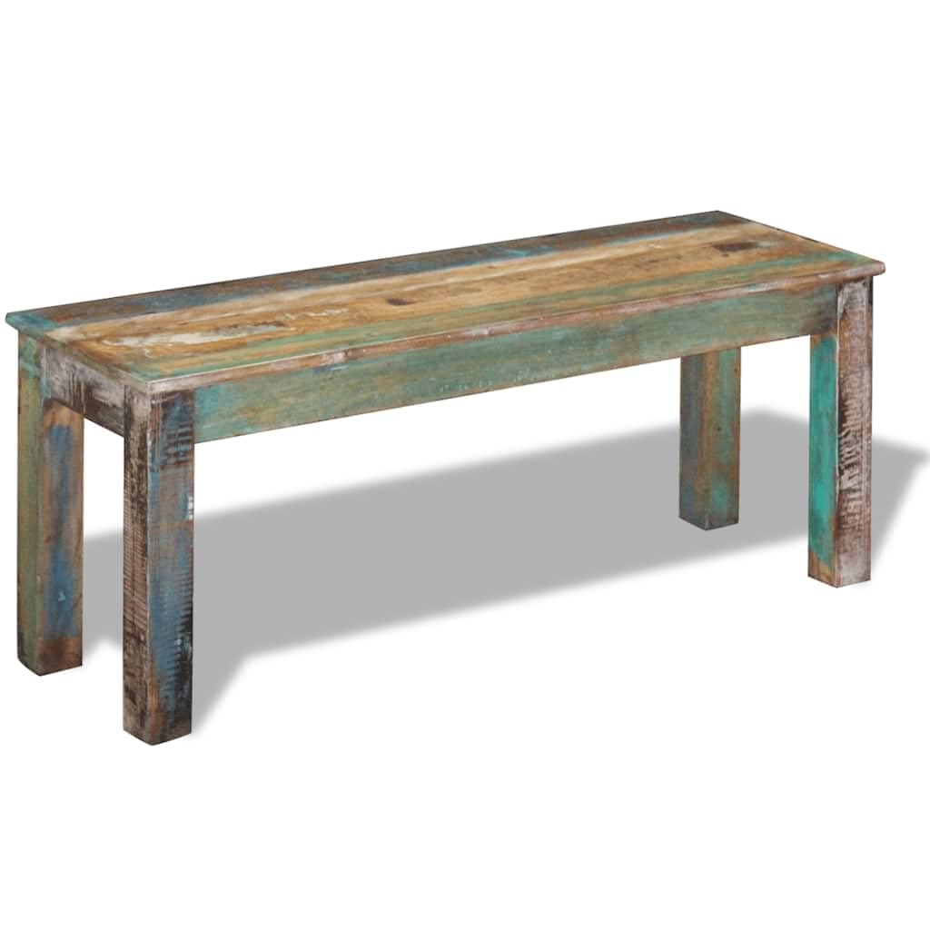 Banco de Madera Sólida Recuperación Estilo Que 110 x 35 x 45 cm
