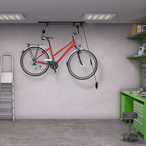 Garage et cave optimisés grâce au range-vélo suspendu noir - 3