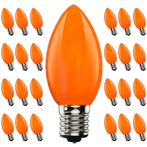 C9 LED Orange light bulbs for Halloween