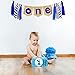 Ecore Fun 1st Birthday Party Decoration Supply Burlap High Chair ONE Banner for Baby Boy - Blue Theme
