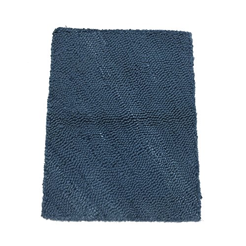志成販売 マット ラグ リサイクルコットン コイルウェーブ ブルー S 48×60cm