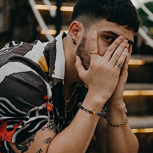 VELESAY 8 Pezzi Pietre Naturali Bracciali Lavica