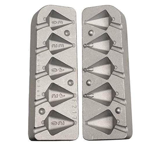 Stampo da pesca a piramide 30-35-40-45-50g peso stampo pesi & sol; 100pcs loop inclusi