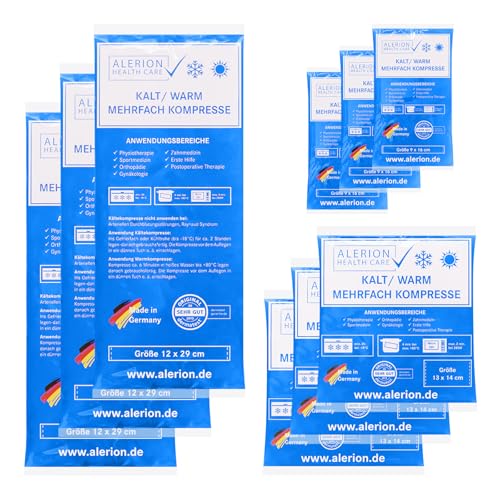 Sparset Kalt-Warm-Kompresse 3 Größen Mehrfach Kompresse Wiederverwendbar Mikrowellen geeignet 3x Klein 3x Mittel 3x Groß