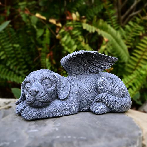 Juliahestia Angel Dog Memorial Stones Statue Sleeping Ornament For Passing Away Bereavement Pet Loss Sympathy Memory Gifts Remembrance cover