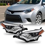 For 2014 2015 2016 Toyota Corolla E170 Black Housing Build-In LED Proejector Headlight Lamp Assembly