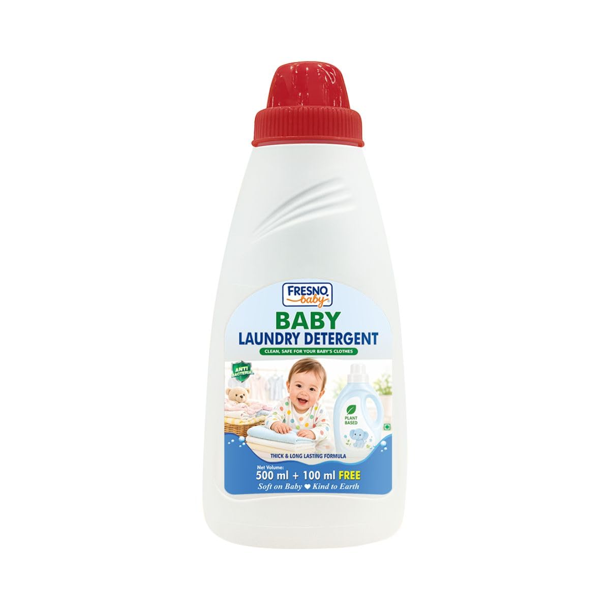 Fresno Baby Laundry Detergent, Plant Based, Liquid Form, Safe for Baby's Clothes, 600 Ml (500 Ml + 100 Ml Free)-image-46