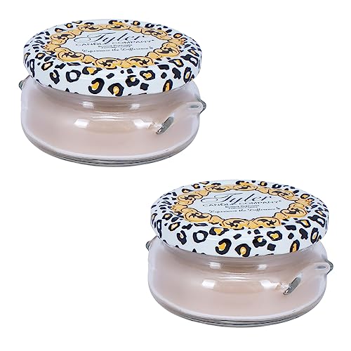 Tyler Creamy Beige 3.4 ounce Glass Aromatherapy Scented Jar Candle Pack of 2, High Maintenance