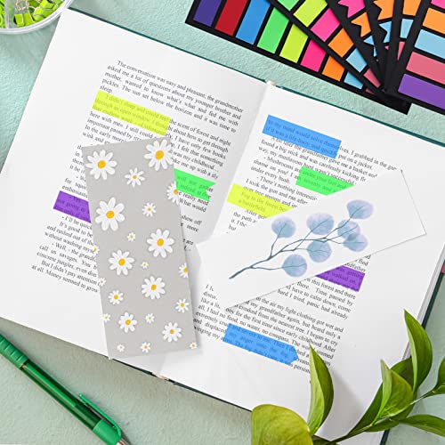 Image of moinkerin Pack of 1200 Adhesive Strips, Adhesive Markers, Film, Text Strips, Sticky Notes, Adhesive Markers, Small Flags, Sticky Notes, Tabs, Writeable Labels for Page Marking (10 Colours)