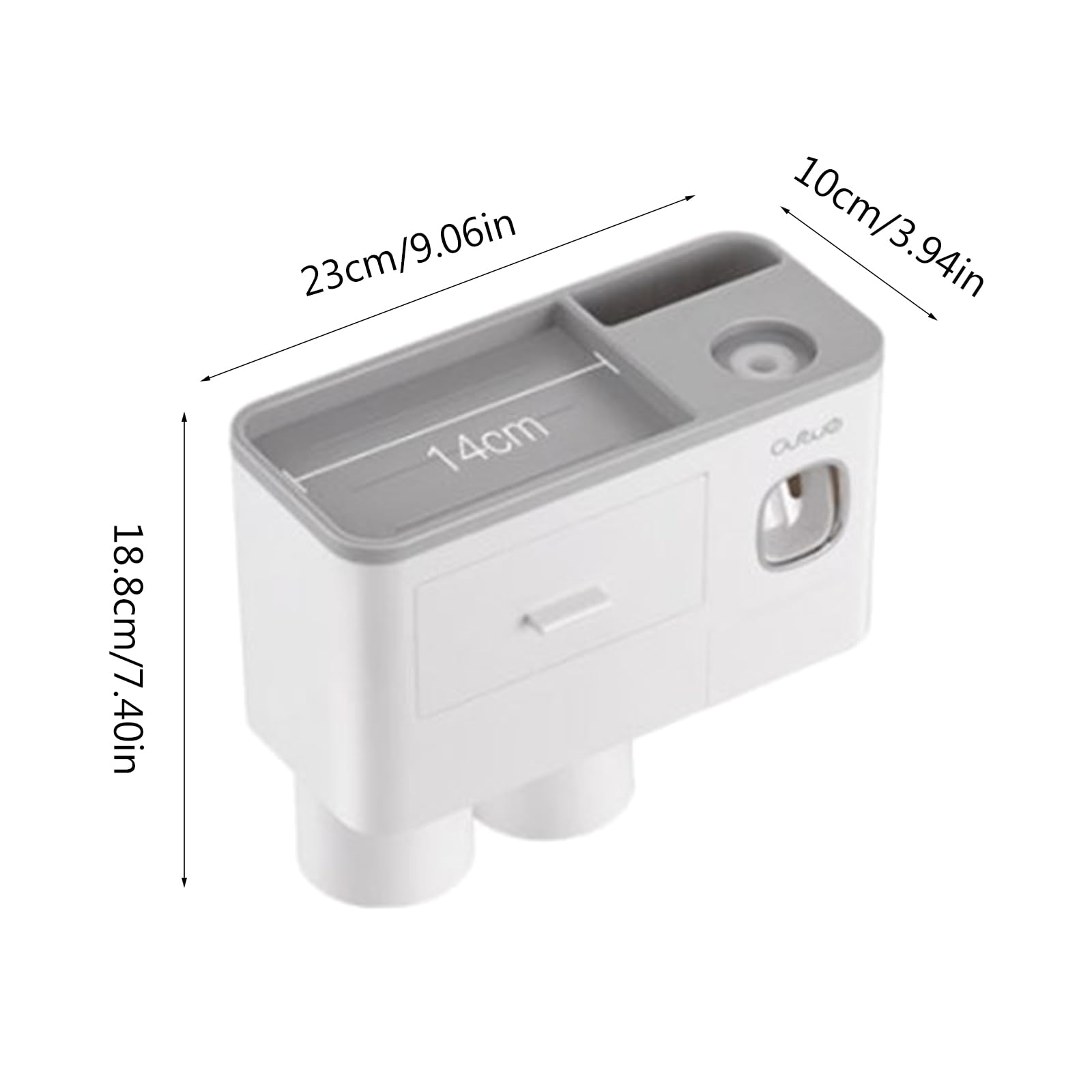 Dispenser Automatico Doppio Per Dentifricio, Portaspazzolino Elettrico Montato A Parete Con 2 Spremidentifricio 2 Tazze Magnetiche 92859760