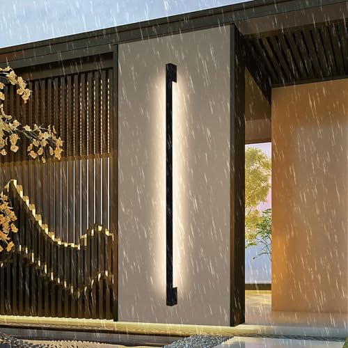 Luminaire mural extérieur LED de 180cm en aluminium noir étanche IP65 style villa