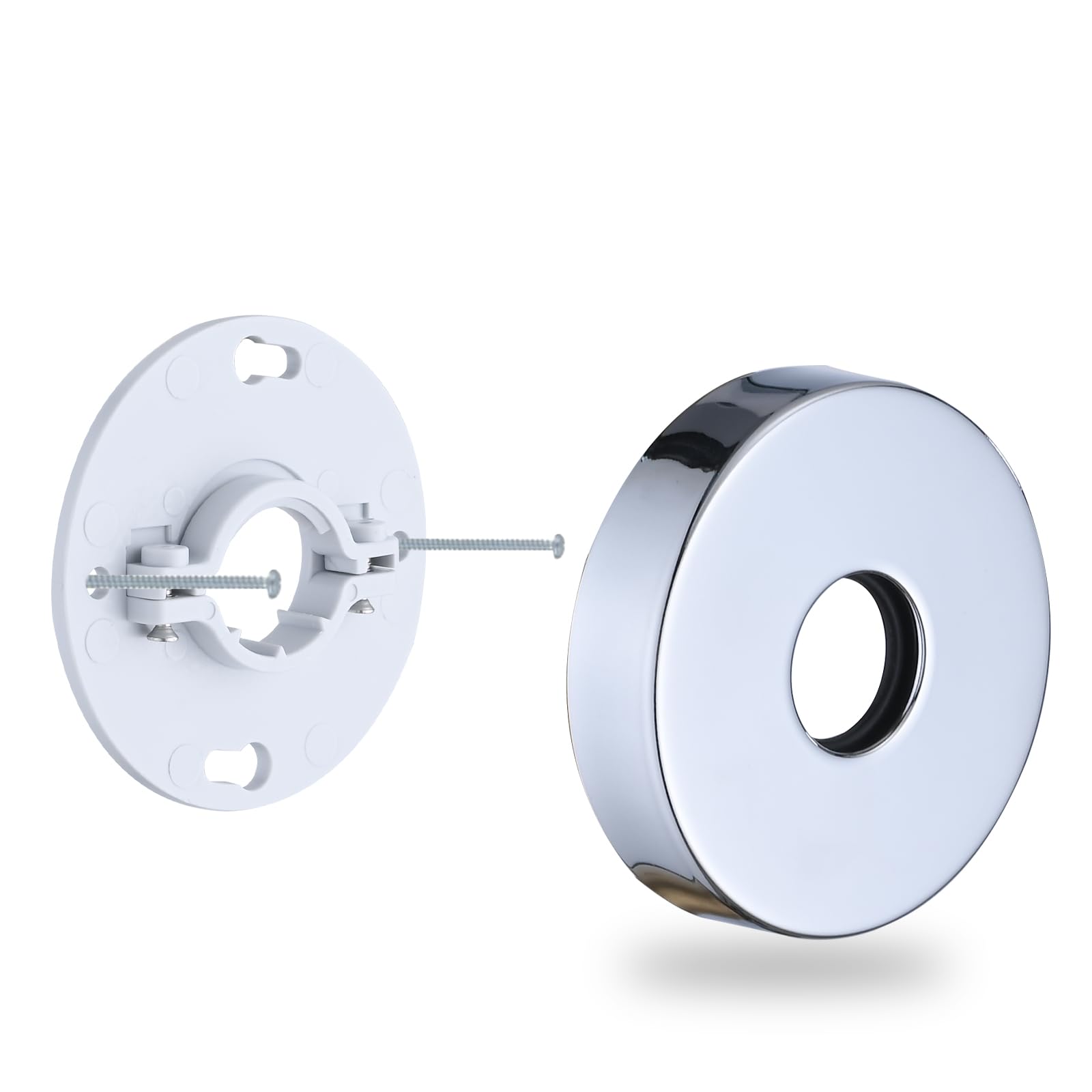 RAINREVIVE Shower Arm Stabilizer Bracket and Flange Cover Chrome