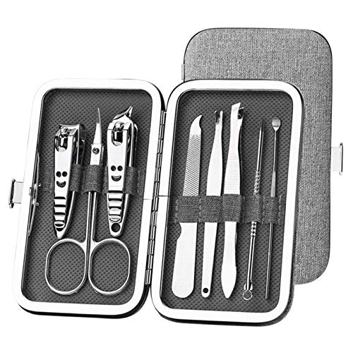 SCRUBY Ensemble de manucure portable 8 pièces gris pour soin des ongles